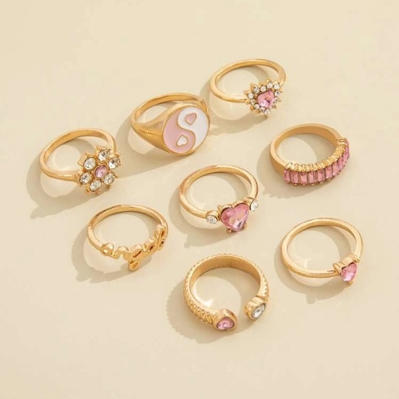 7pcs Rhinestone Rings - Picture 3 of 3